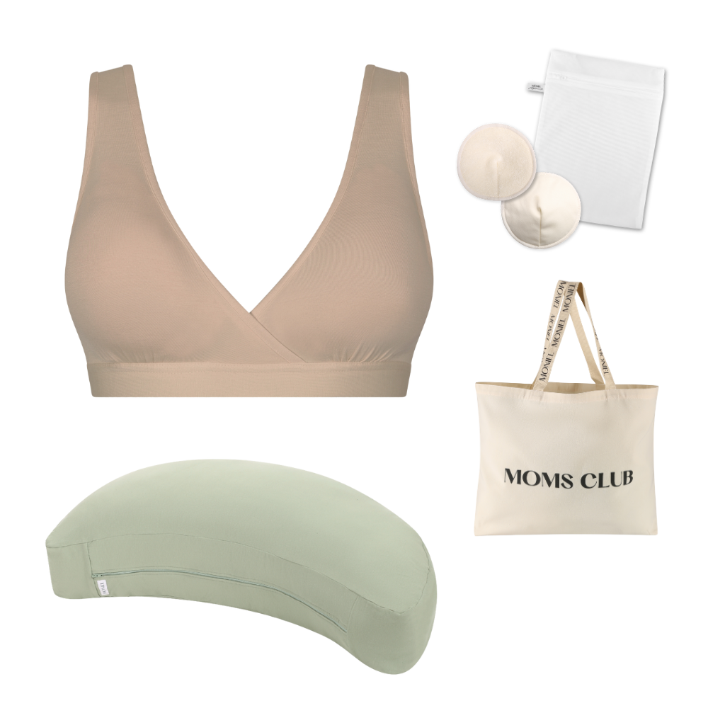 + dárek zdarma | Moniel starterpack pro pohodlné kojení Essentials Nude & Olive vel. XL