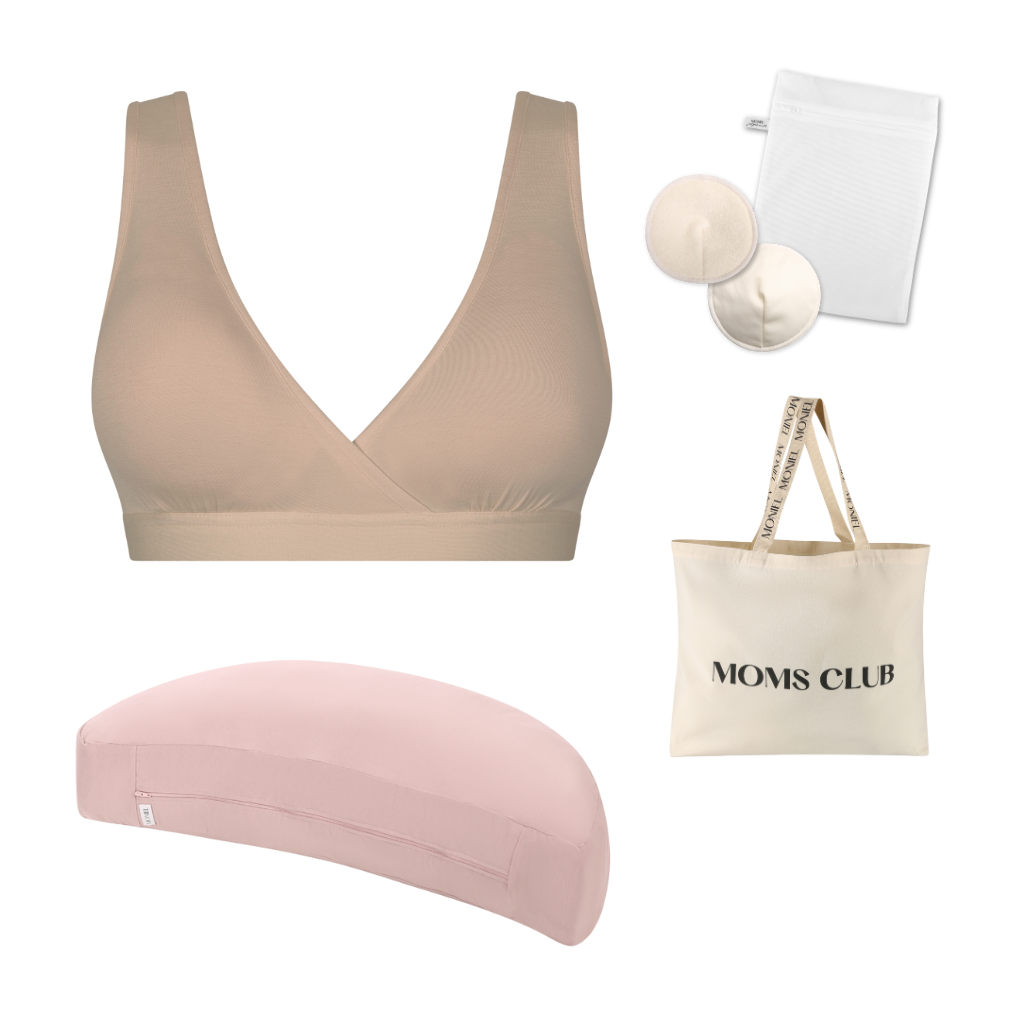+ dárek zdarma | Moniel starterpack pro pohodlné kojení Essentials Nude & Pastel růžová vel. XL