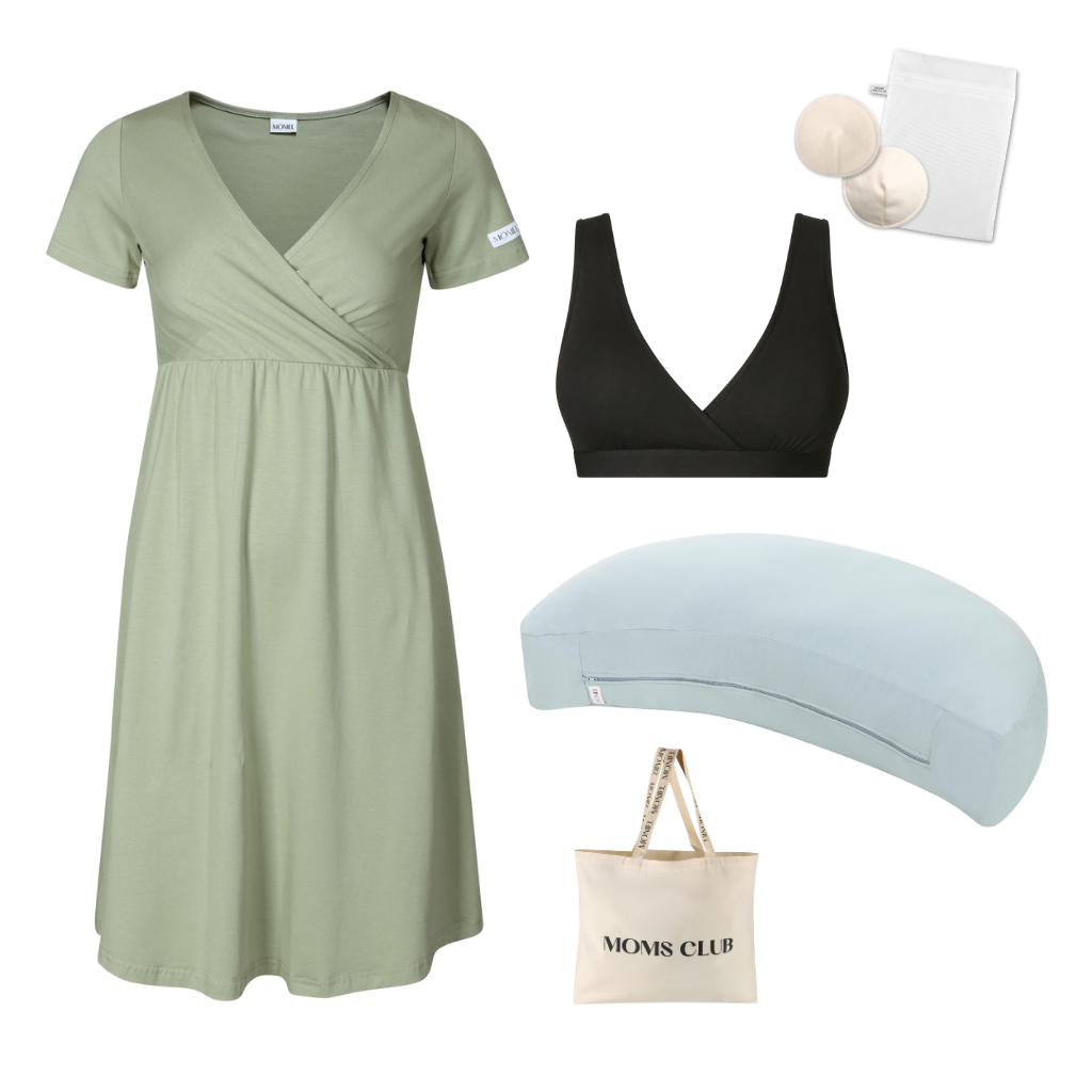 + dárek zdarma | Moniel Sada pro pohodlné začátky kojení Olive & Pastel mintová