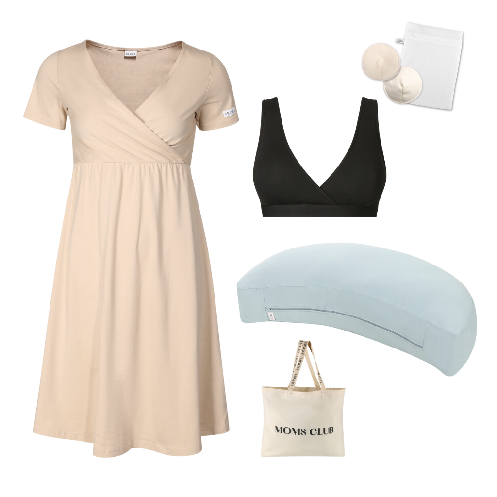 + dárek zdarma | Moniel Sada pro pohodlné začátky kojení Pastel béžová & mintová