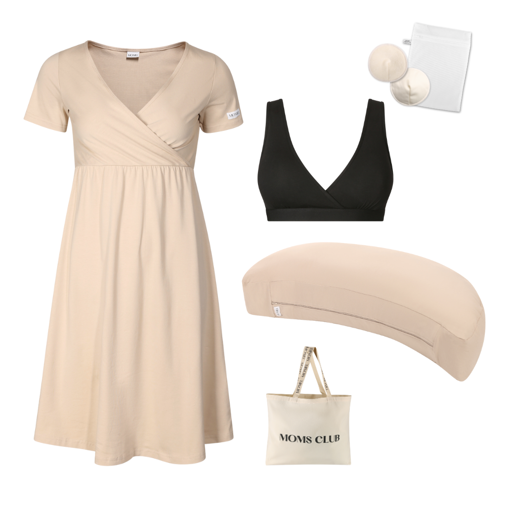 + dárek zdarma | Moniel Sada pro pohodlné začátky kojení Pastel béžová, oblečení vel. XL