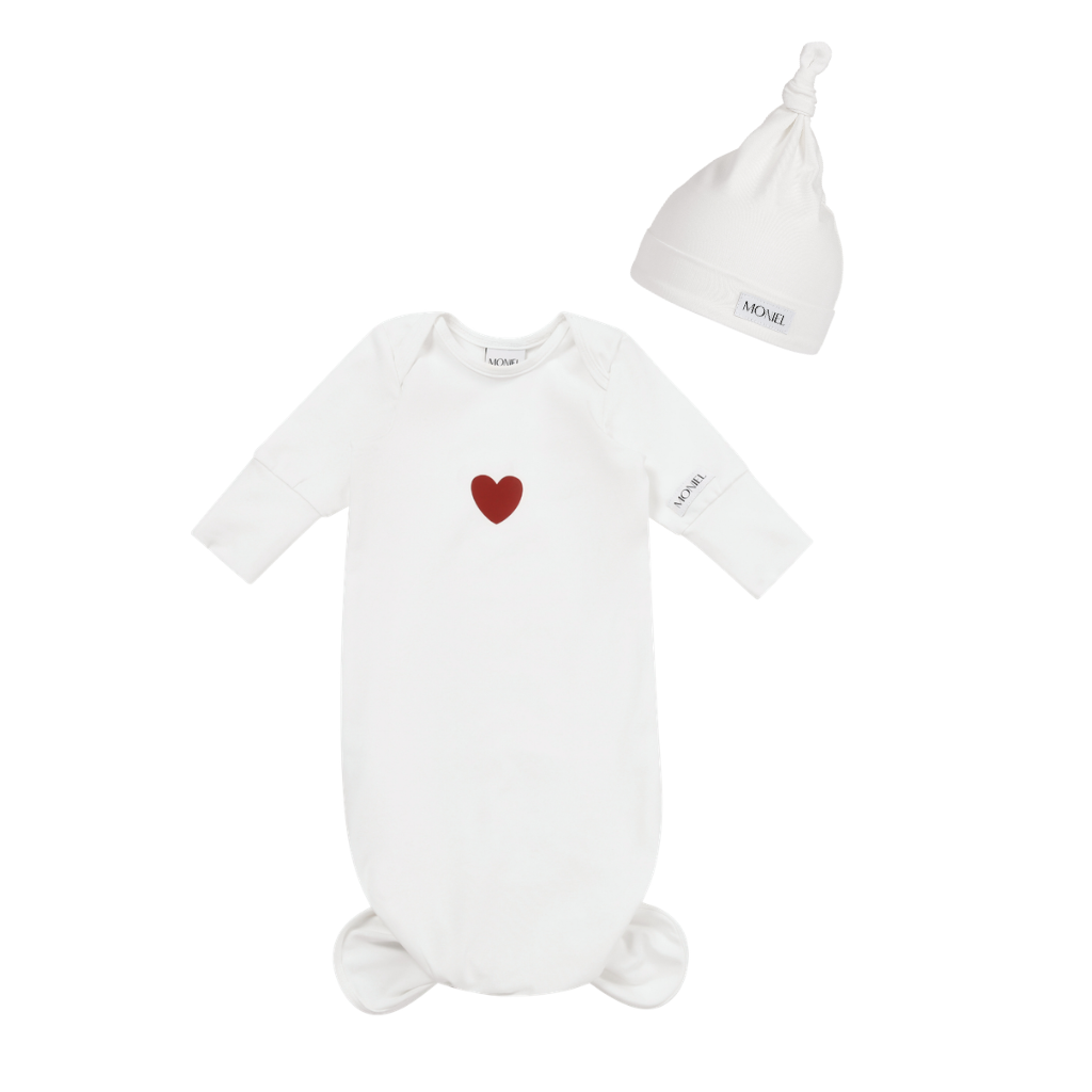 Levně Moniel body + čepička souprava do porodnice pro novorozence White bílá