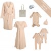 Moniel large hospital set for mum size XXL and baby Dots beige with a free gift