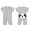 Moniel Short-sleeved baby romper Dog Dots grey