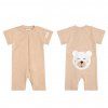 Moniel Baby-Overall mit kurzem Arm Bär Dots beige
