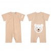 Moniel Baby romper with short sleeves Bear Dots beige
