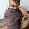 Moniel Kids' grow-with-me sweatshirt with custom text Basic Chocolate