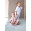 Moniel mitwachsender Kinder-Musselin-Overall mit kurzem Arm White