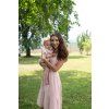 Moniel Sommer-Umstands- und Still-Musselinkleid Pink