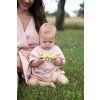 Moniel mitwachsender Musselin-Babyoverall mit kurzem Arm Pink