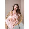Moniel mitwachsender Musselin-Babyoverall mit kurzem Arm Pink