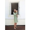 Moniel těhotenský a kojící župan kimono Olive zelený