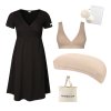 Sada pro pohodlné začátky kojení All black & Pastel béžová s podprsenkou Nuuma Nude