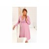 Moniel košilka:šaty kojící Dots růžová s dlouhým rukávem