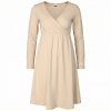 Moniel košilka:šaty kojící s dlouhým rukávem Pastel béžová