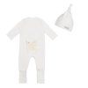 overal + čepice do porodnice pro novorozence WHITE