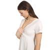 Outlet Moniel cămașă de noapte/rochie pentru alăptare White albă