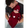 Moniel Novorozenecke body s uzlem Love cervena 0 3 mesice4