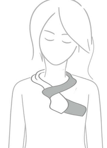 návod jak uvázat ascot uzel krok 2 ● Delší levý cíp veďte z vrchu přes kratší pravý cíp Pokračujte obloukem zpět, jako byste levý cíp omotávali kolem pravého