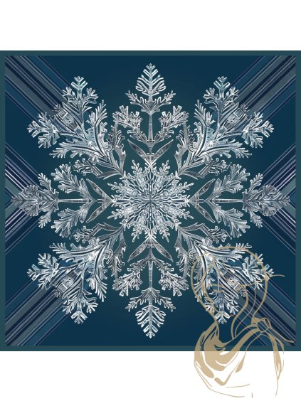 Velkoformátový hedvábný šátek zimní