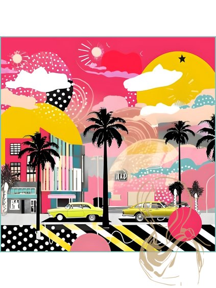 oroiginální design v pop art stylu v růžových barvách vlastní design Monika Nowak