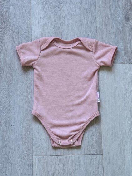 rostouci merino body kr.rukav svetle ruzova