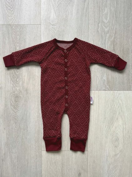 rostoucí merino overal bordový 1 C