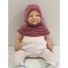 zimní merino kukla MoniLu tmavě růžová 2