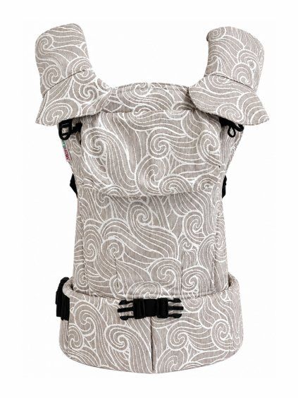 adjustable baby carrier with linen MoniLu UNI Start waves dune F