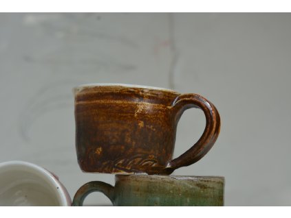 Sametově hnědý porcelánový espresso šálek, 50 ml šá