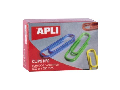 Spisové spony APLI 32mm potiahnuté plastom farebné 32 mm 100ks