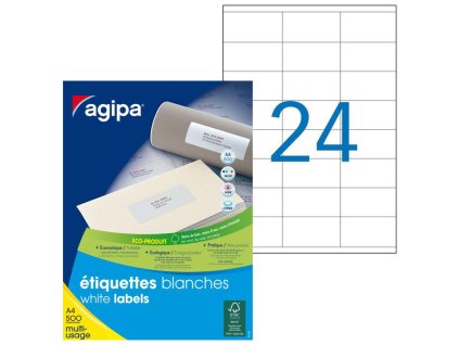Etikety univerzálne 70x35mm Agipa A4 500 hárkov