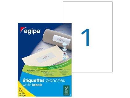 Etikety univerzálne 210x297mm Agipa A4 500 hárkov