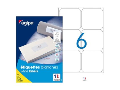 Etikety univerzálne 99,1x93,1mm Agipa A4 100 hárkov