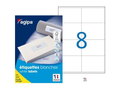 Etikety univerzálne 105x70mm Agipa A4 100 hárkov