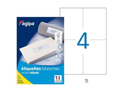 Etikety univerzálne 105x148,5mm Agipa A4 100 hárkov