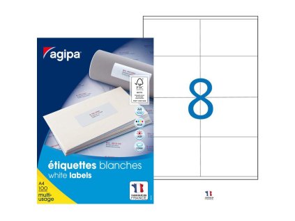 Etikety univerzálne 105x72mm Agipa A4 100 hárkov