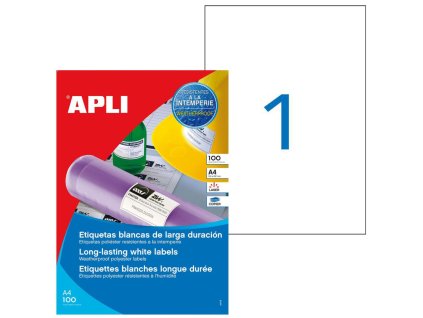 Etikety polyesterové 210x297mm Agipa 100 hárkov