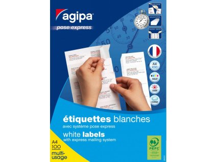 Etikety univerzálne 105x37mm Express Agipa A4 100 hárkov