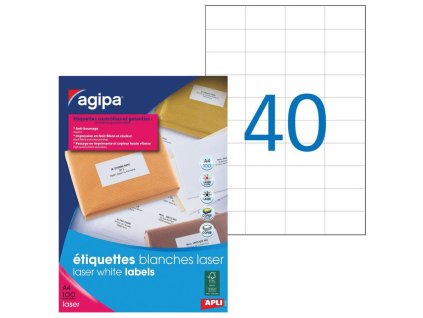 Etikety laser 52,5x29,7mm Agipa A4 100 hárkov