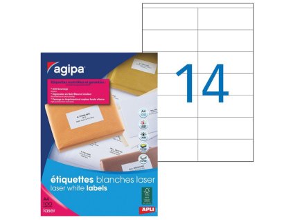 Etikety laser 105x42mm Agipa A4 100 hárkov