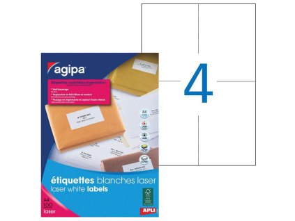 Etikety laser 105x148,5mm Agipa A4 100 hárkov