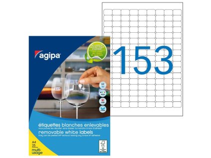 Etikety univerzálne odnímateľné 22x16mm Agipa A4 25 hárkov