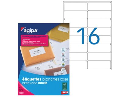 Etikety laser 99,1x33,9mm Agipa A4 100 hárkov