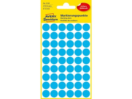 Etikety kruhové 12mm Avery modré