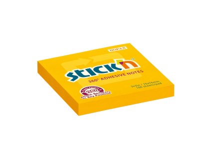 Samolepiaci bloček Stick’n Hopax , 360°, 76x76 mm, oranžový