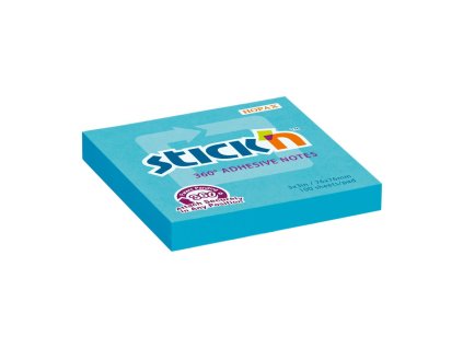 Samolepiaci bloček Stick’n Hopax , 360°, 76x76 mm, modrý