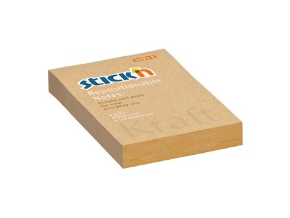 Samolepiaci bloček Stick’n Hopax Kraft, 76x51 mm, prírodná hnedá