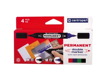 Sada pemanentných popisovačov Centropen 1666 double 4f