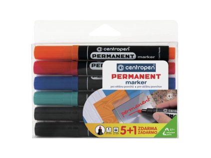 Sada permanentných popisovačov Centropen 8566/5+1